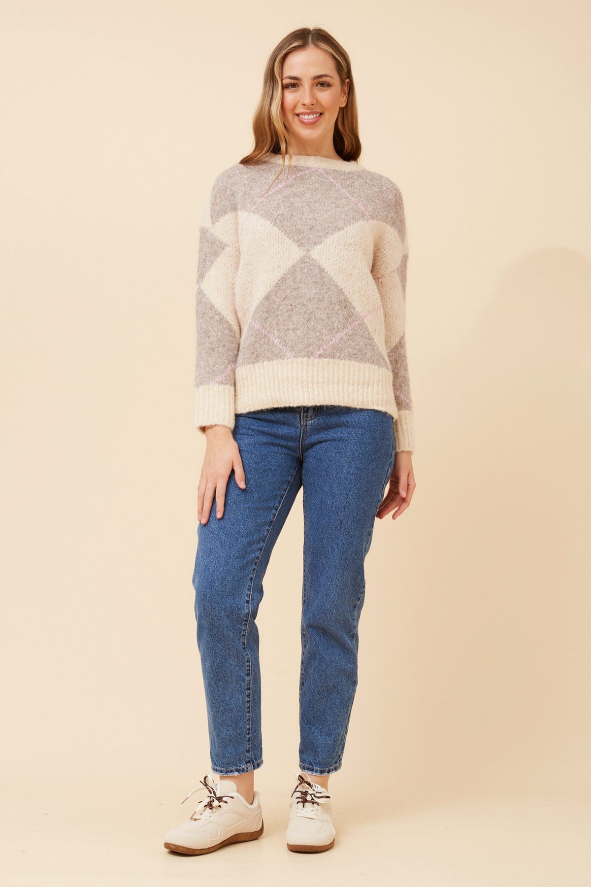 ANARA WOOL BLEND KNIT PULLOVER (Clay)