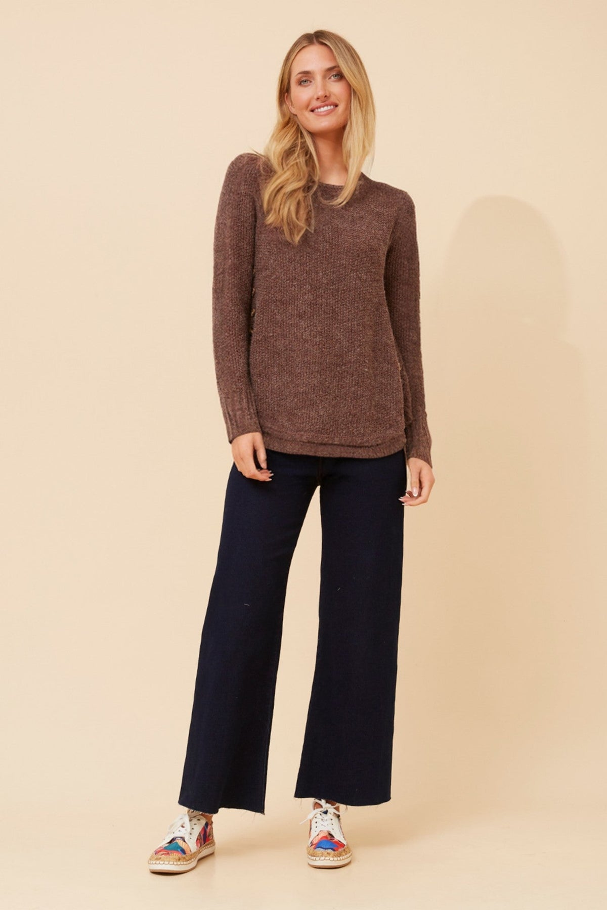 HILLARY SOLID KNIT PULLOVER (Real Black)