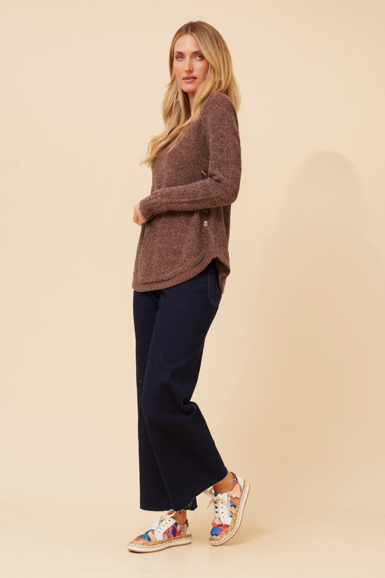 HILLARY SOLID KNIT PULLOVER (Real Black)