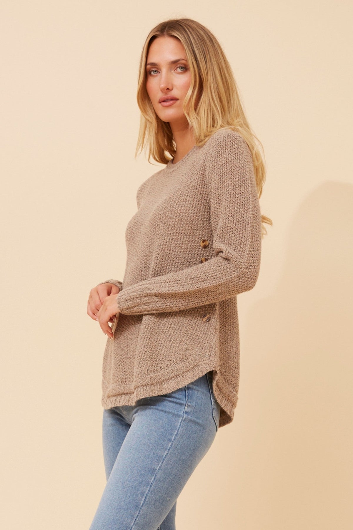 HILLARY SOLID KNIT PULLOVER (Real Black)