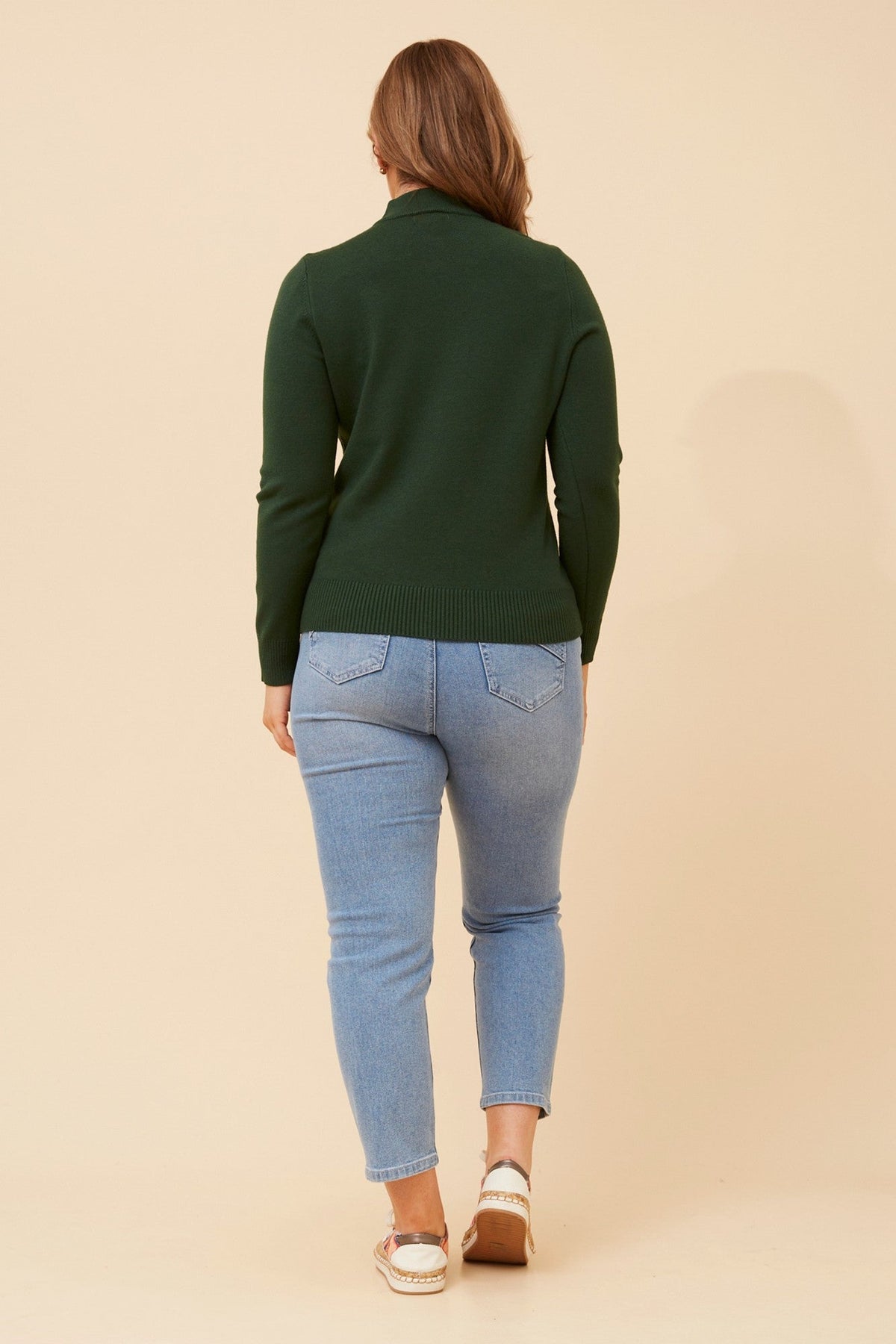 Caroline Morgan Australia PETUNIA TURTLE NECK KNIT PULLOVER (Emerald)
