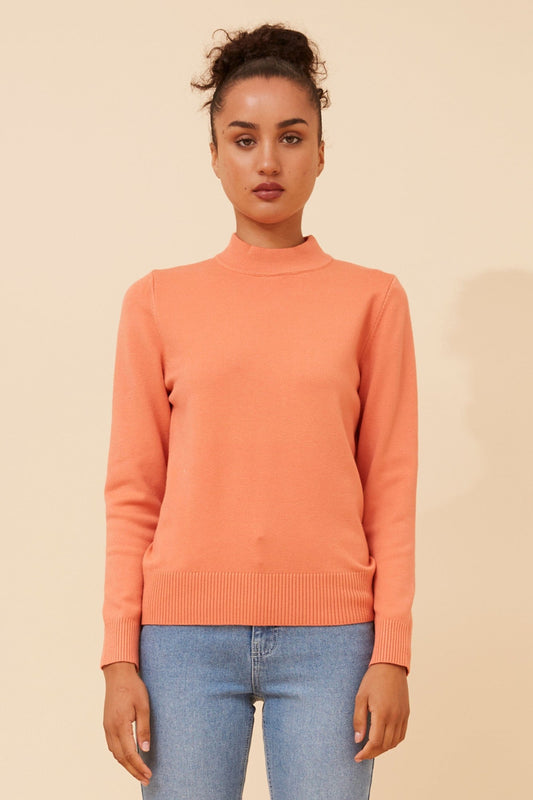 Caroline Morgan Australia PETUNIA TURTLE NECK KNIT PULLOVER (Mango)