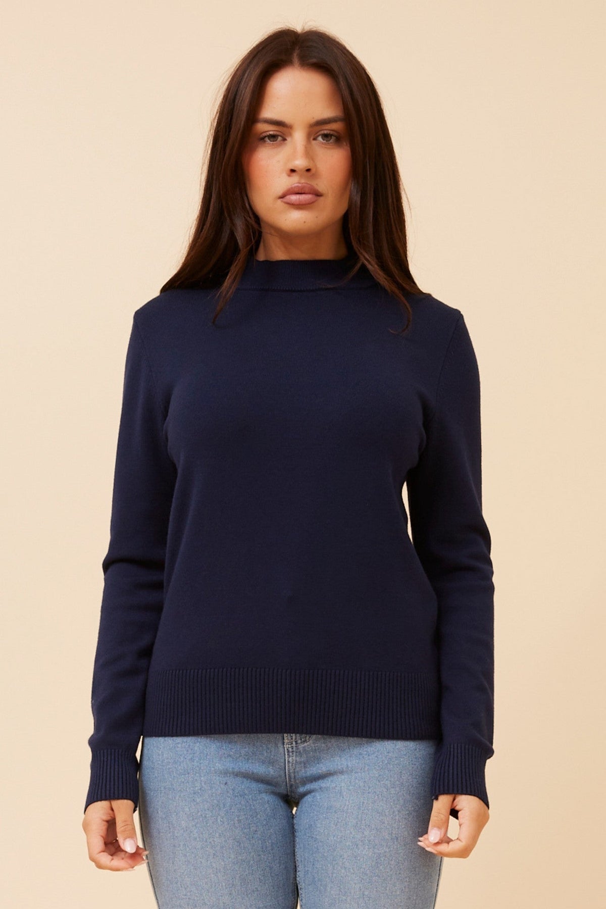 Caroline Morgan Australia PETUNIA TURTLE NECK KNIT PULLOVER (Navy)