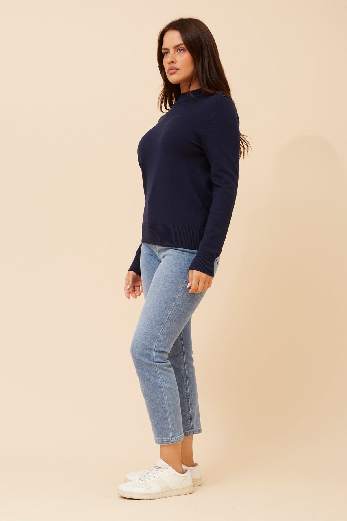 Caroline Morgan Australia PETUNIA TURTLE NECK KNIT PULLOVER (Navy)