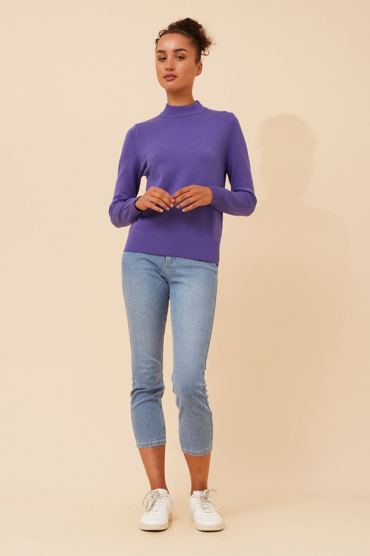 Caroline Morgan Australia PETUNIA TURTLE NECK KNIT PULLOVER (Purple)