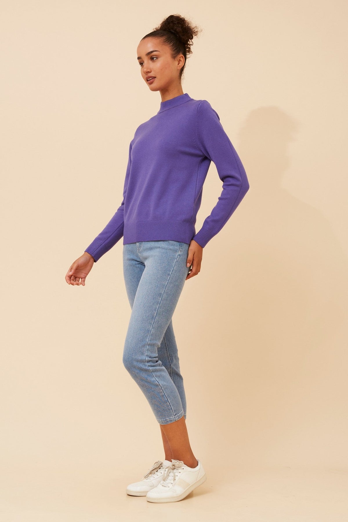 Caroline Morgan Australia PETUNIA TURTLE NECK KNIT PULLOVER (Purple)