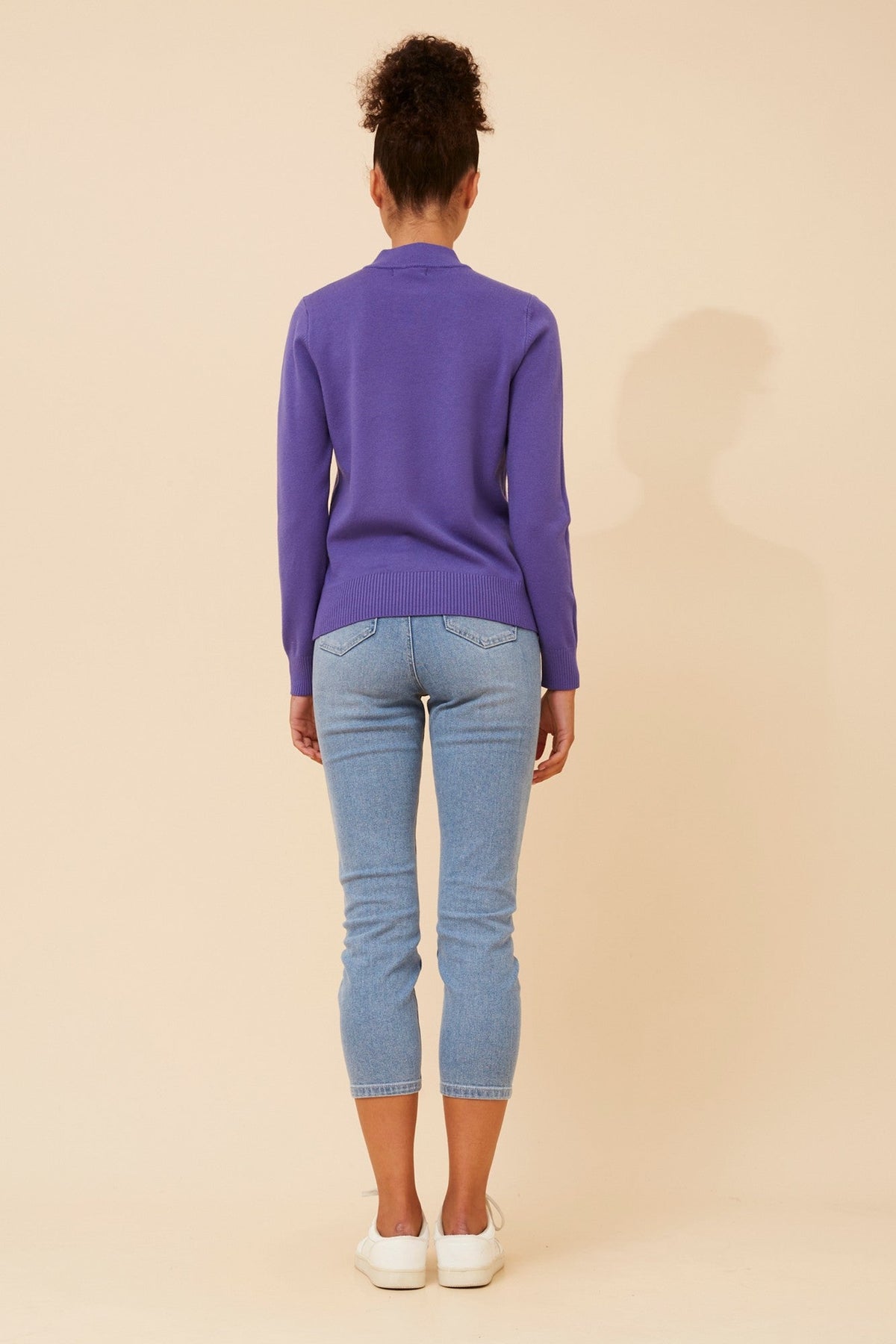 Caroline Morgan Australia PETUNIA TURTLE NECK KNIT PULLOVER (Purple)