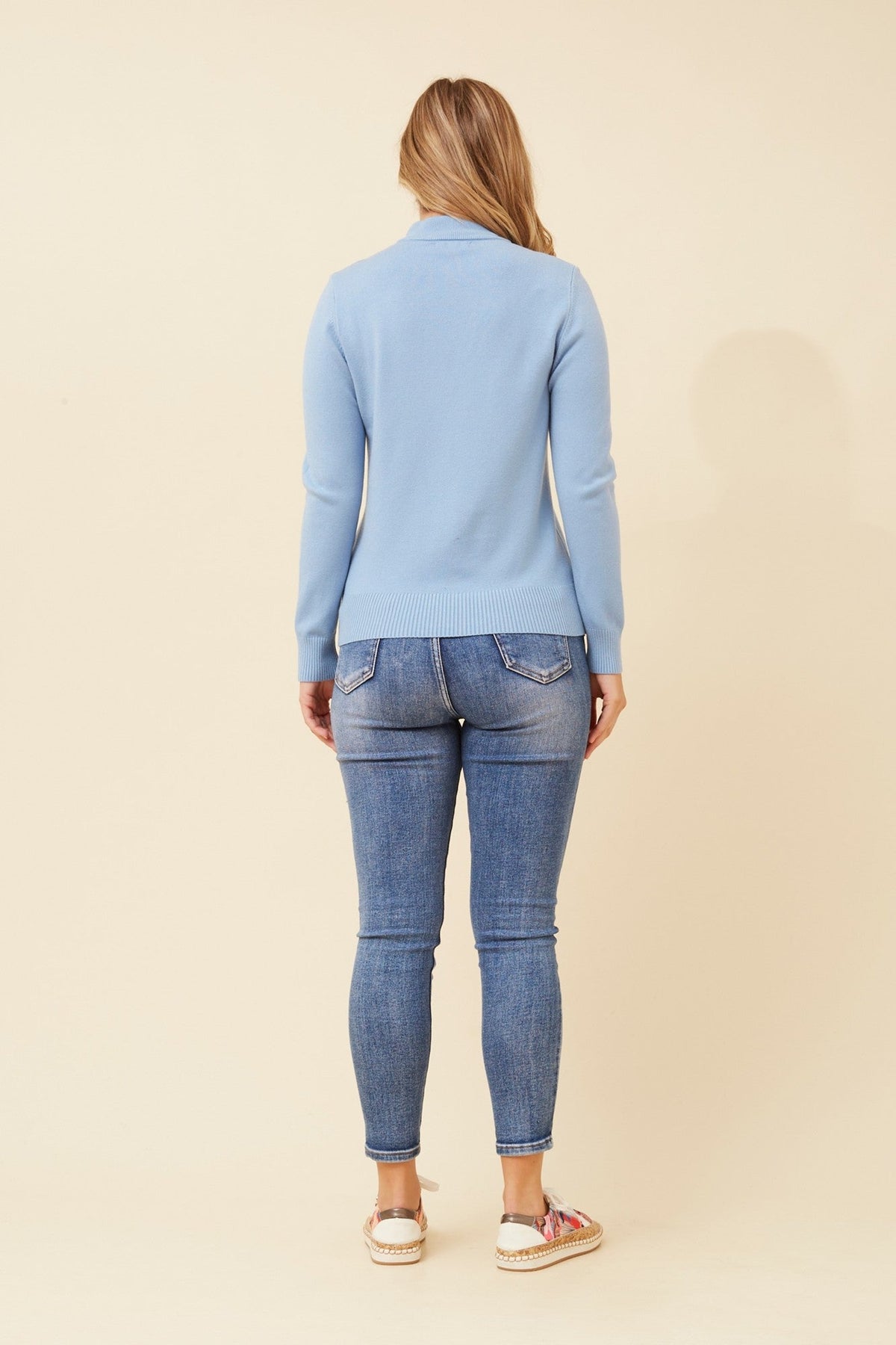 Caroline Morgan Australia PETUNIA TURTLE NECK KNIT PULLOVER (Skylight)