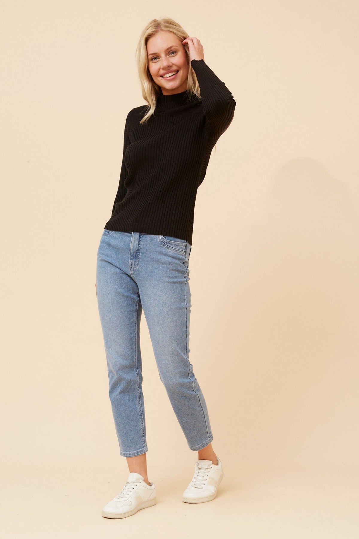 Caroline Morgan Australia JUNE SOLID KNIT JUMPER (Black)