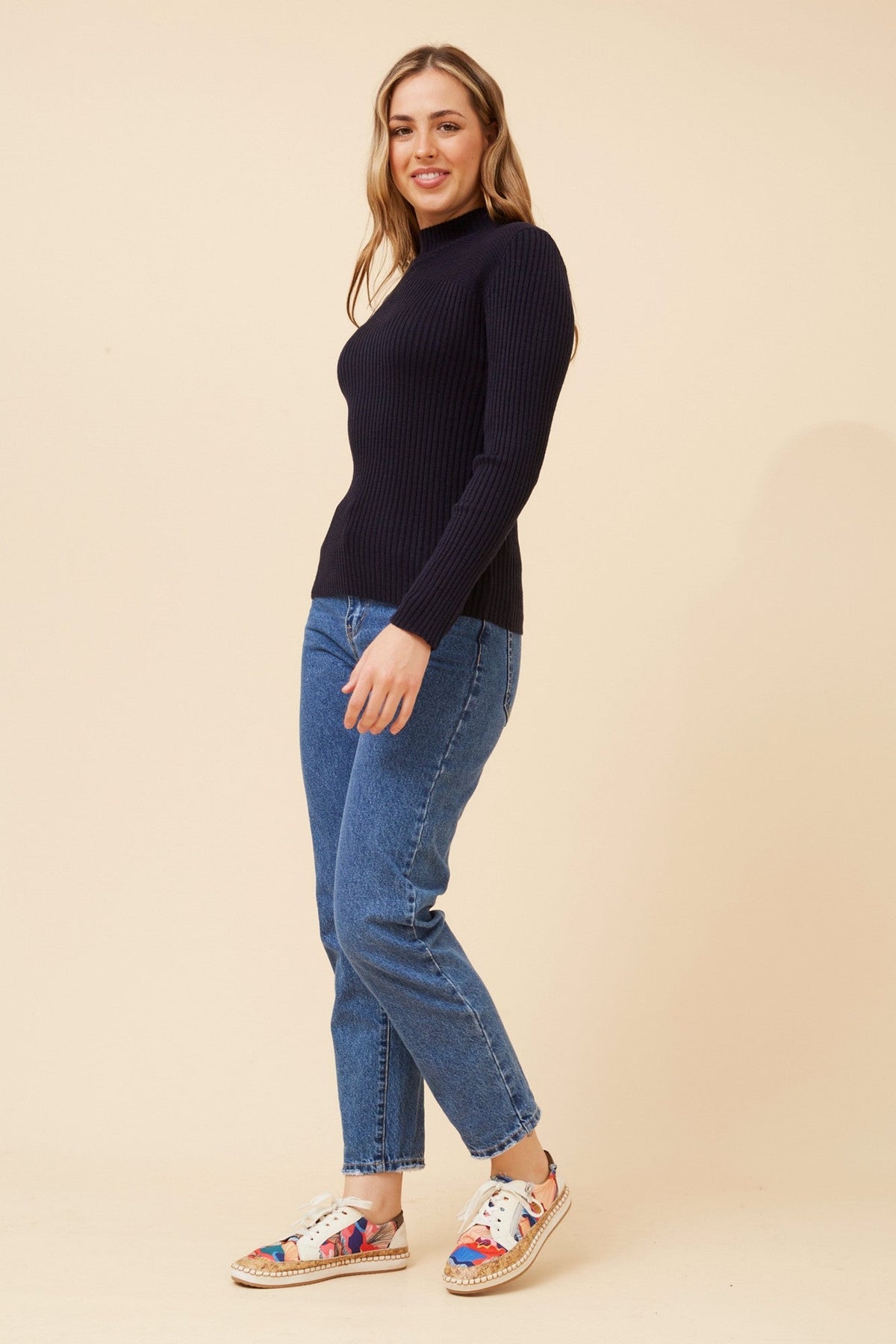 Caroline Morgan Australia JUNE SOLID KNIT JUMPER (Navy)
