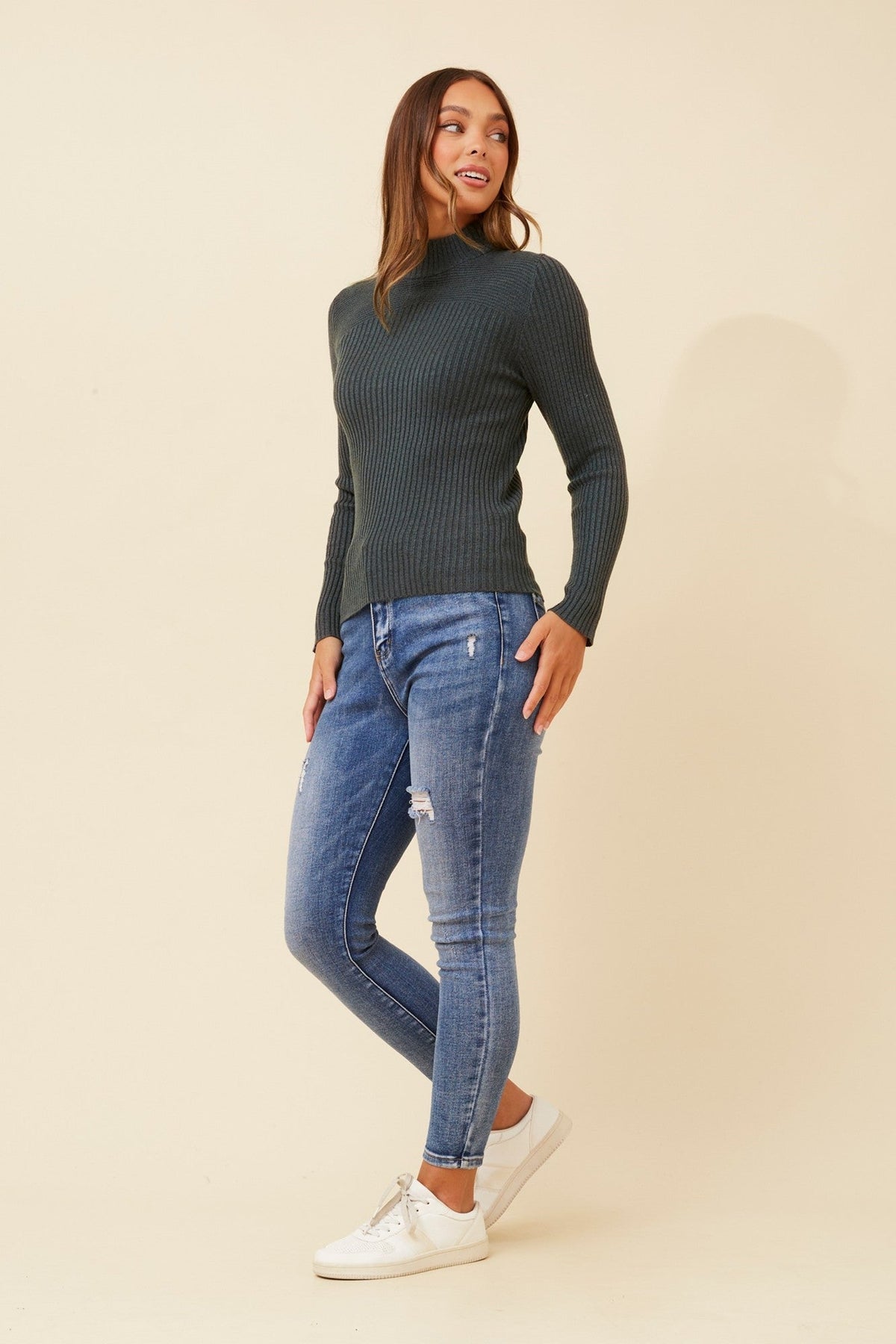 Caroline Morgan Australia JUNE SOLID KNIT JUMPER (Pavement)