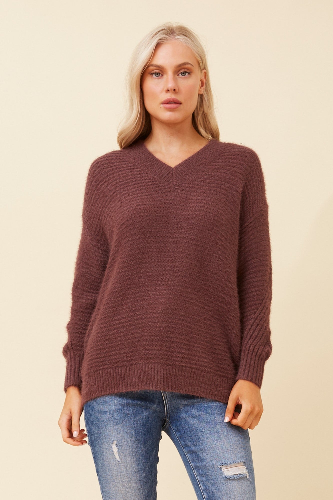 ROSELYN EYELASH KNIT PULLOVER (Green Ash)