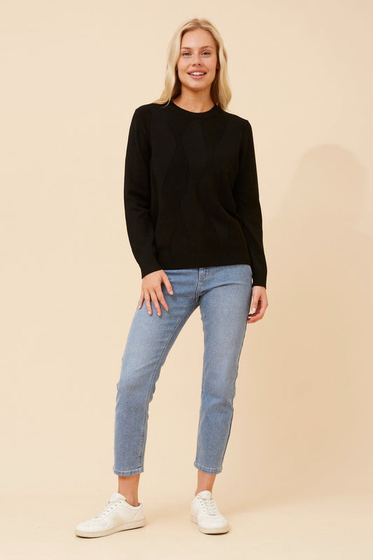 Caroline Morgan Australia ANGIE KNIT PULLOVER (Black)