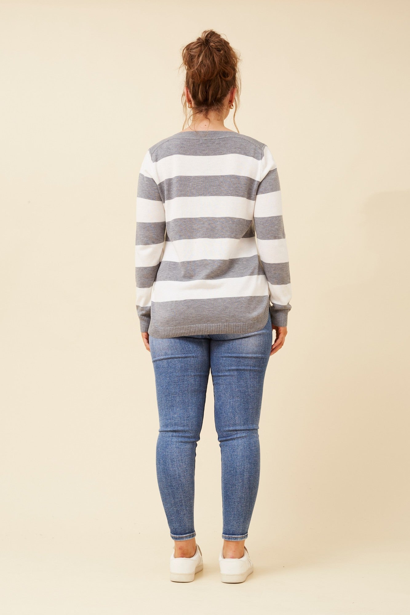 RAMIA STRIPE KNIT PULLOVER (Sage)