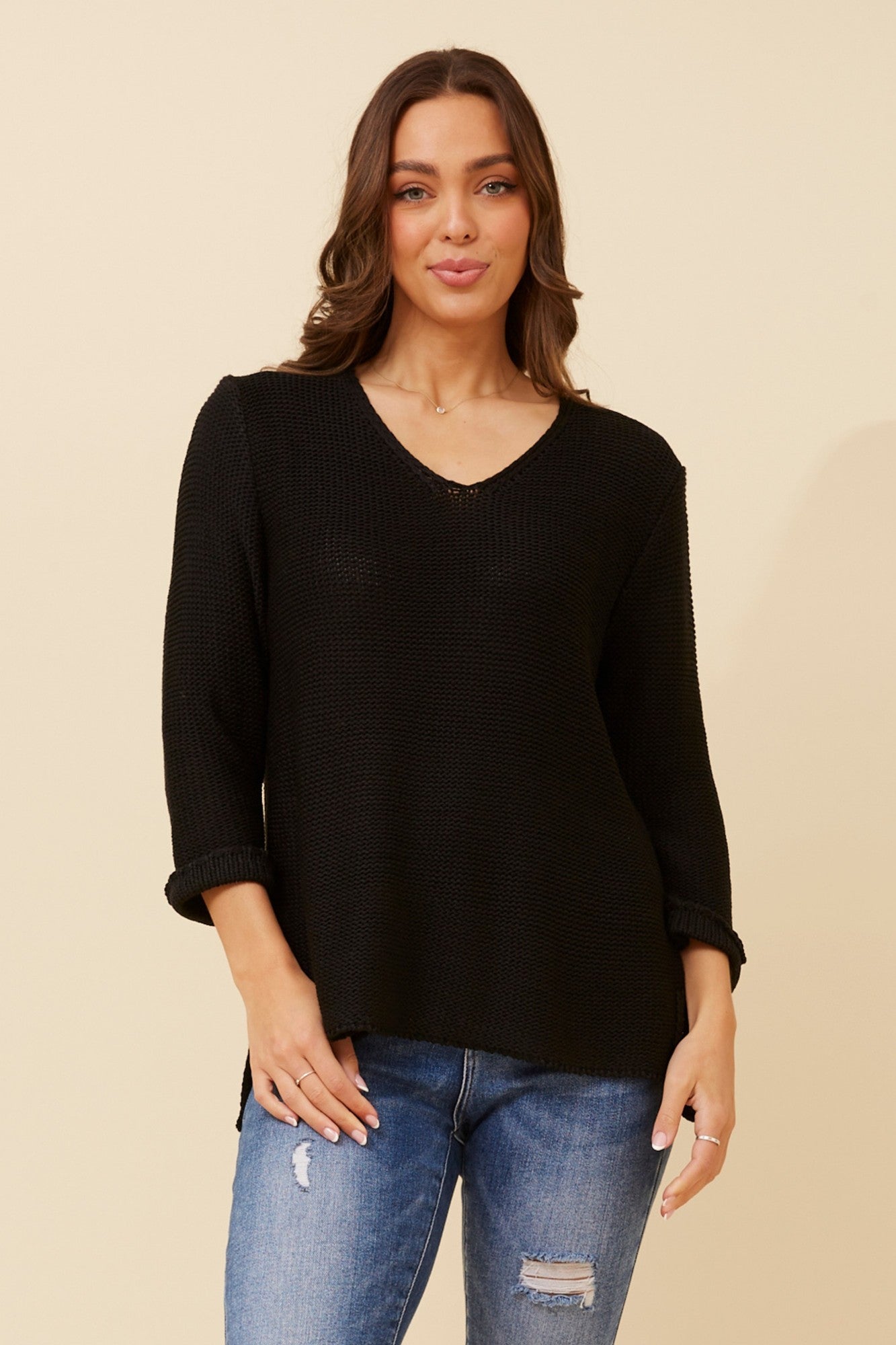 ROHANA SOLID KNIT PULLOVER (Jade)