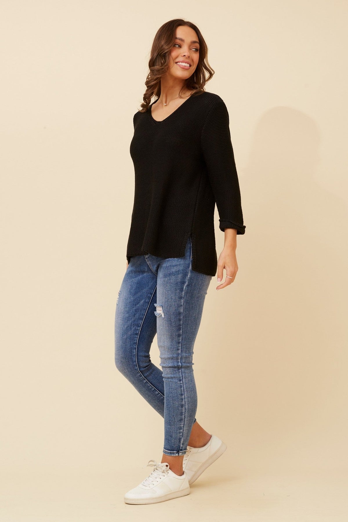 ROHANA SOLID KNIT PULLOVER (Jade)