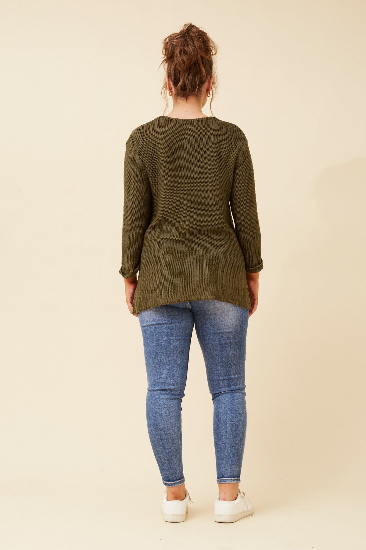 Caroline Morgan Australia ROHANA SOLID KNIT PULLOVER (Khaki)