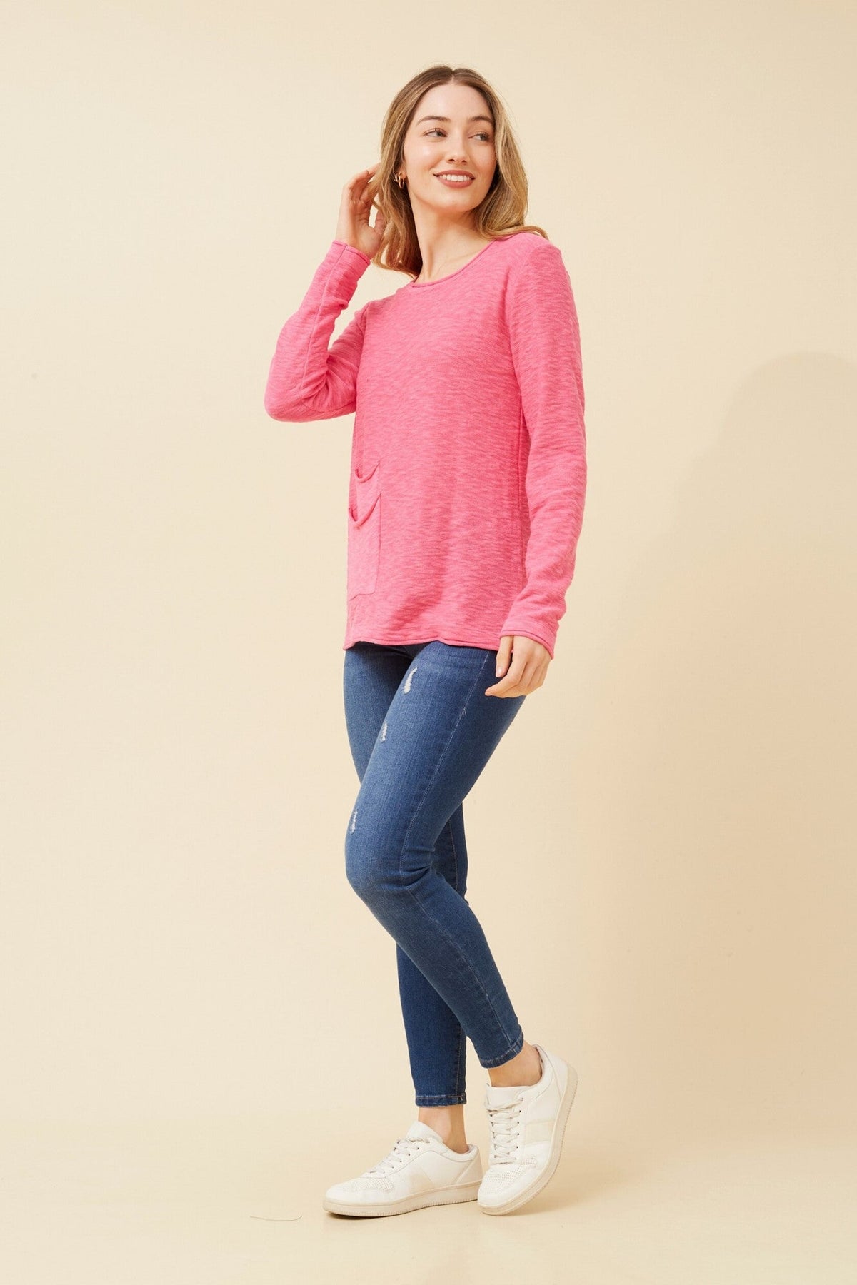 ARAMINTA SOLID PULLOVER (Azalea Pink)
