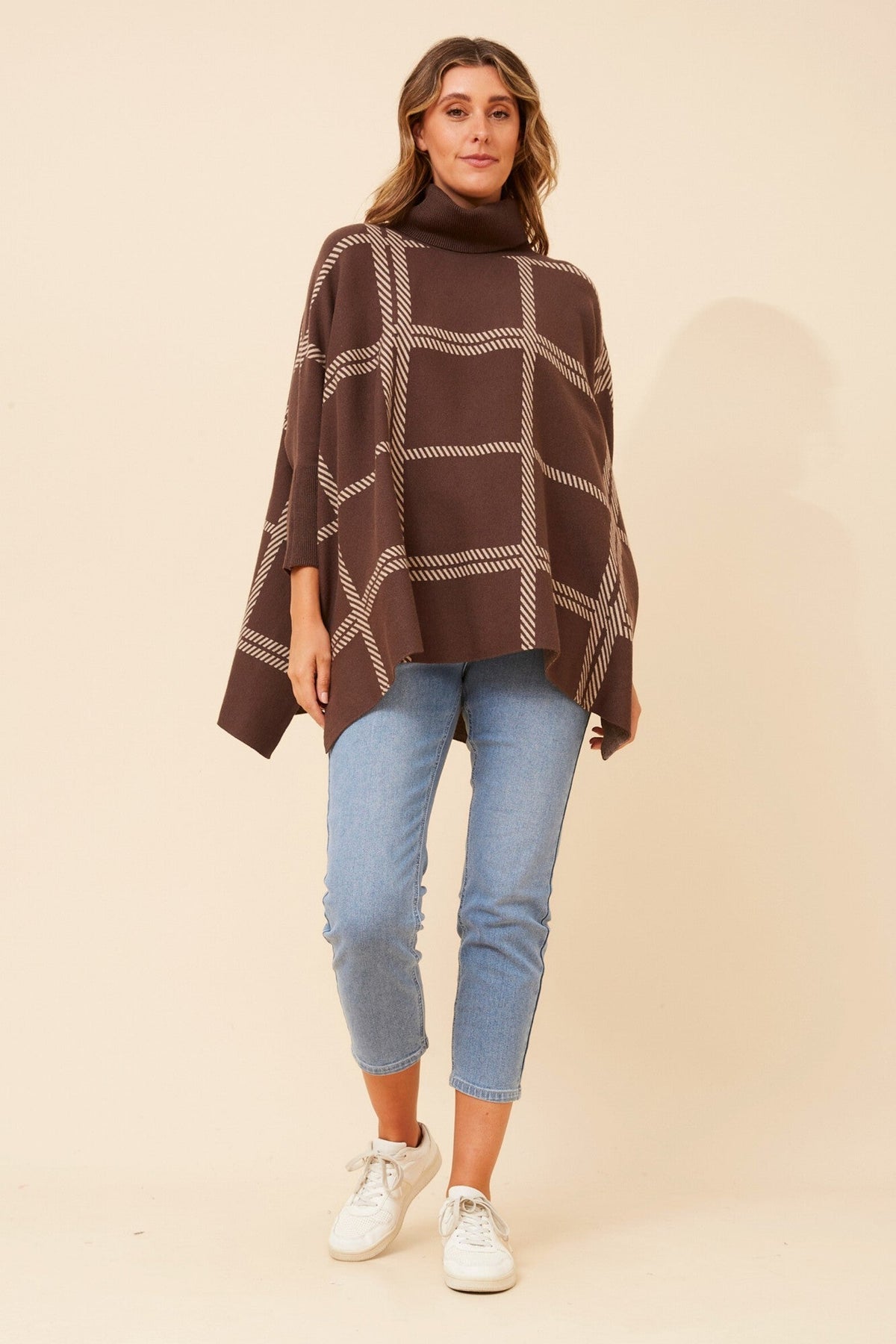ONYX CHECK KNIT PULLOVER (Chocolate)