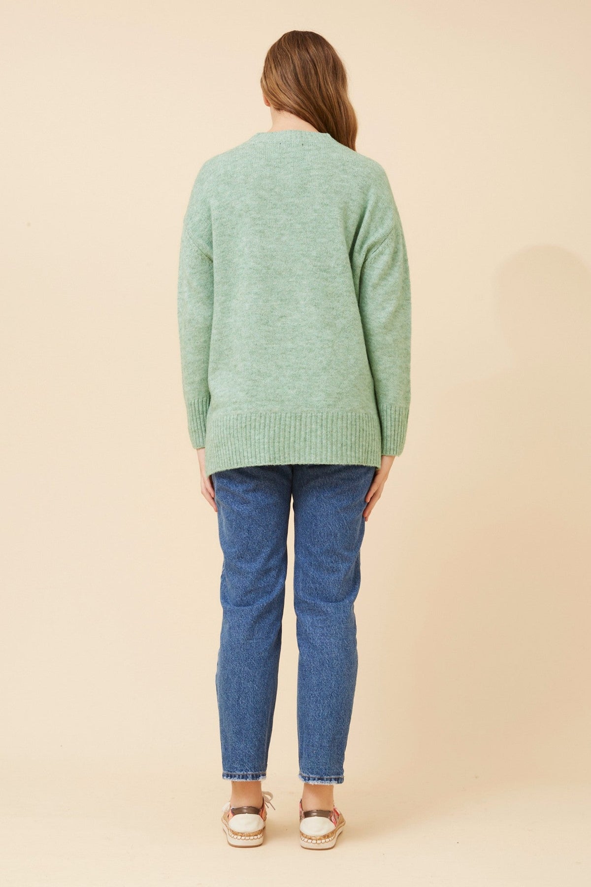 Caroline Morgan Australia KAMARI WOOL BLEND KNIT PULLOVER (Mint)