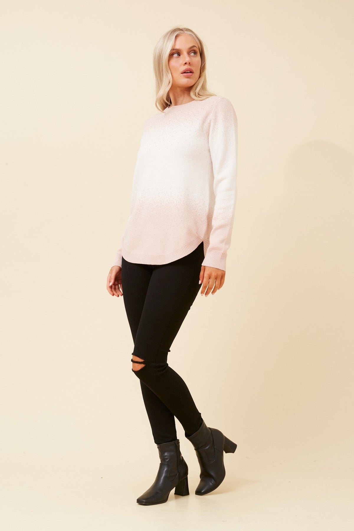 Caroline Morgan Australia BRAY COLOURBLOCK KNIT PULLOVER (Pink)