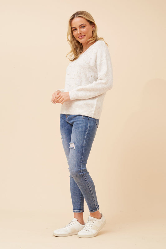MARIN WOOL BLEND KNIT PULLOVER (Oatmeal)