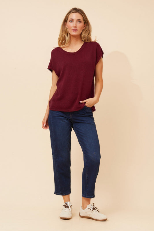 JOBETH SOLID KNIT TOP (Black)