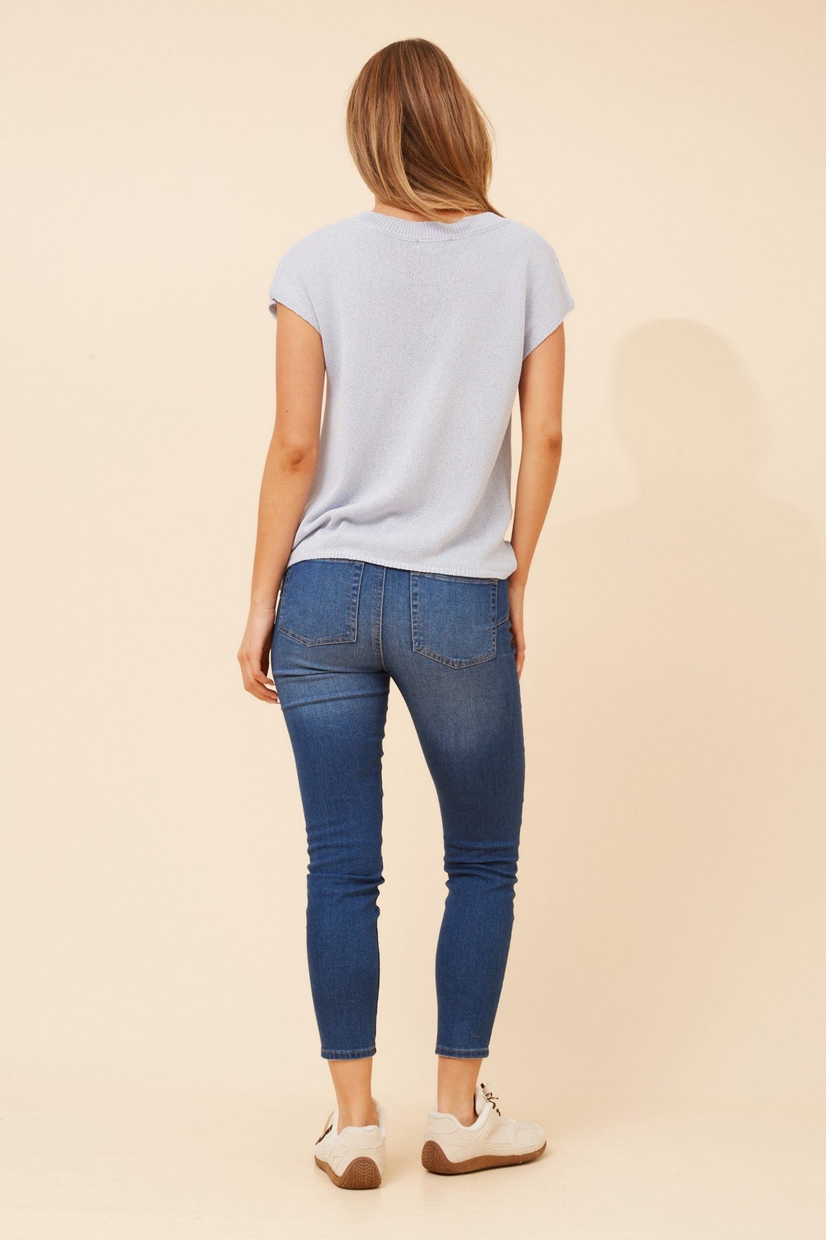 Caroline Morgan Australia JOBETH SOLID KNIT TOP (Skylight)
