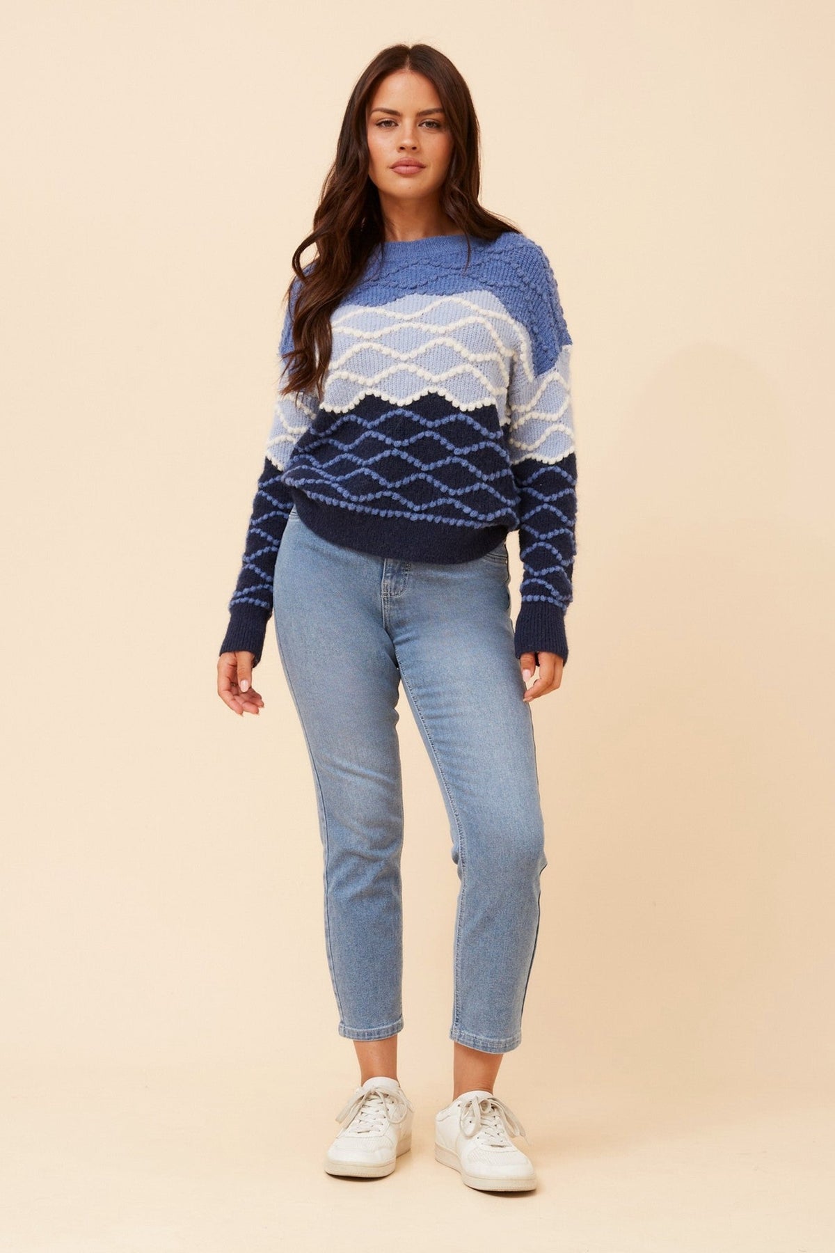 JINDERA WOOL BLEND KNIT PULOVER (Indigo)