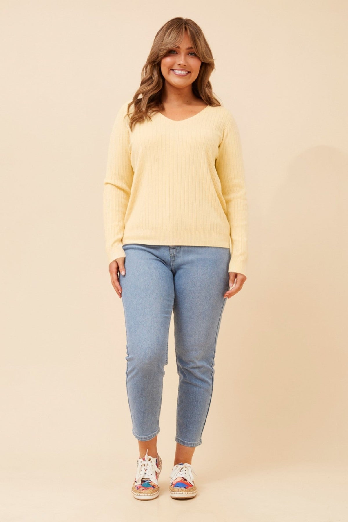 Caroline Morgan Australia PAZ SOLID KNIT PULLOVER (Lemon)