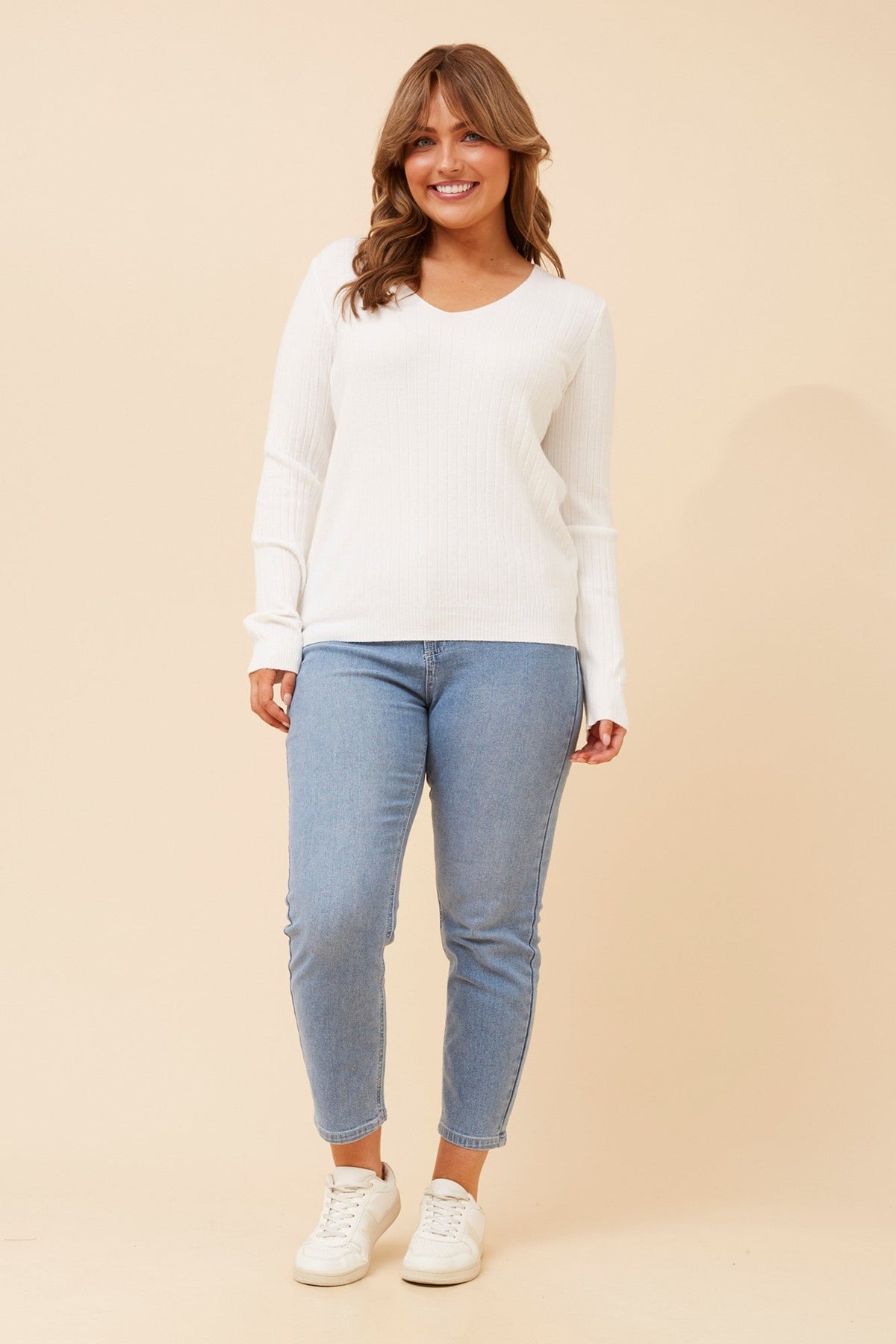 Caroline Morgan Australia PAZ SOLID KNIT PULLOVER (White)