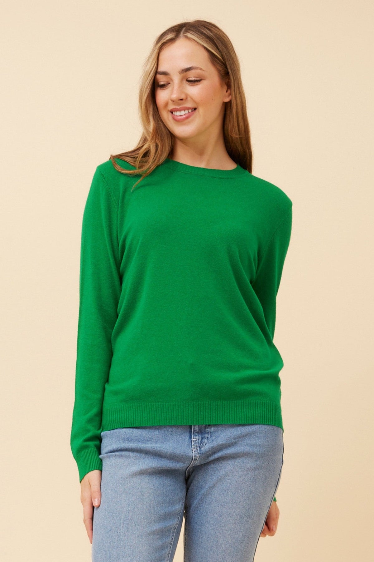 ANGIE SOLID KNIT PULLOVER (Chartreuse)