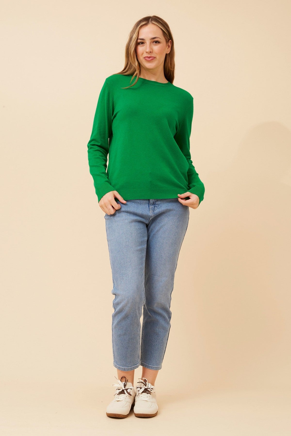 ANGIE SOLID KNIT PULLOVER (Chartreuse)