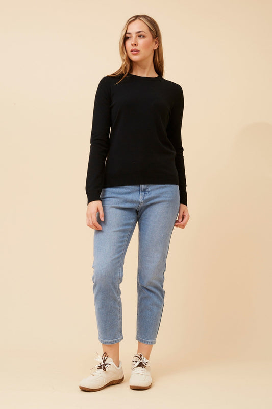 Caroline Morgan Australia ANGIE SOLID KNIT PULLOVER (Black)
