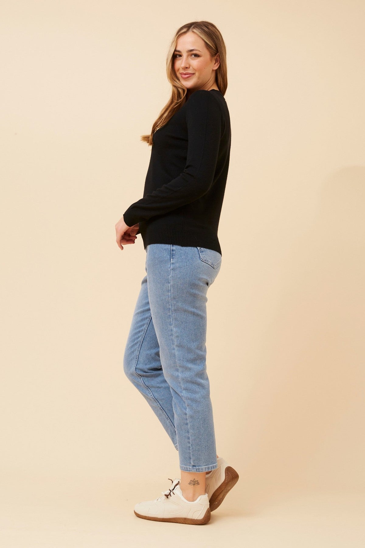 Caroline Morgan Australia ANGIE SOLID KNIT PULLOVER (Black)