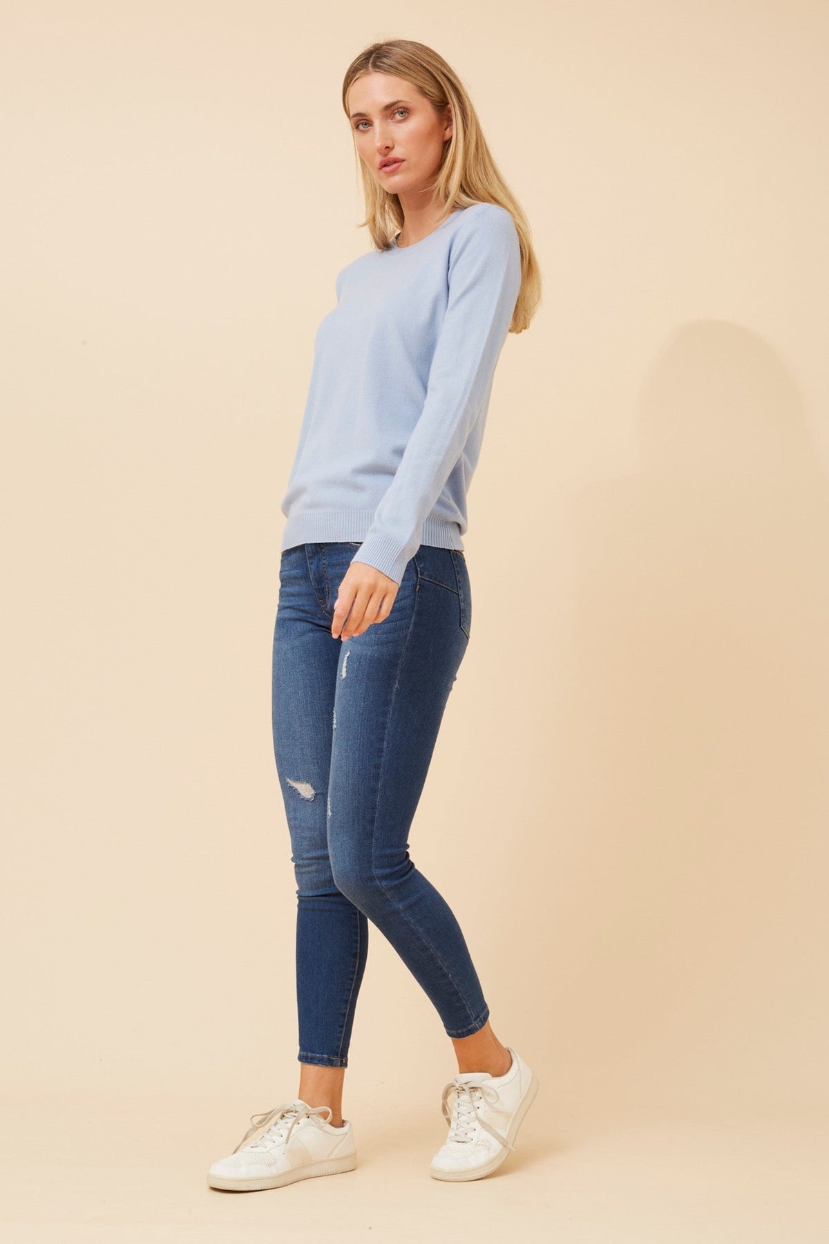 Caroline Morgan Australia ANGIE SOLID KNIT PULLOVER (Blue)