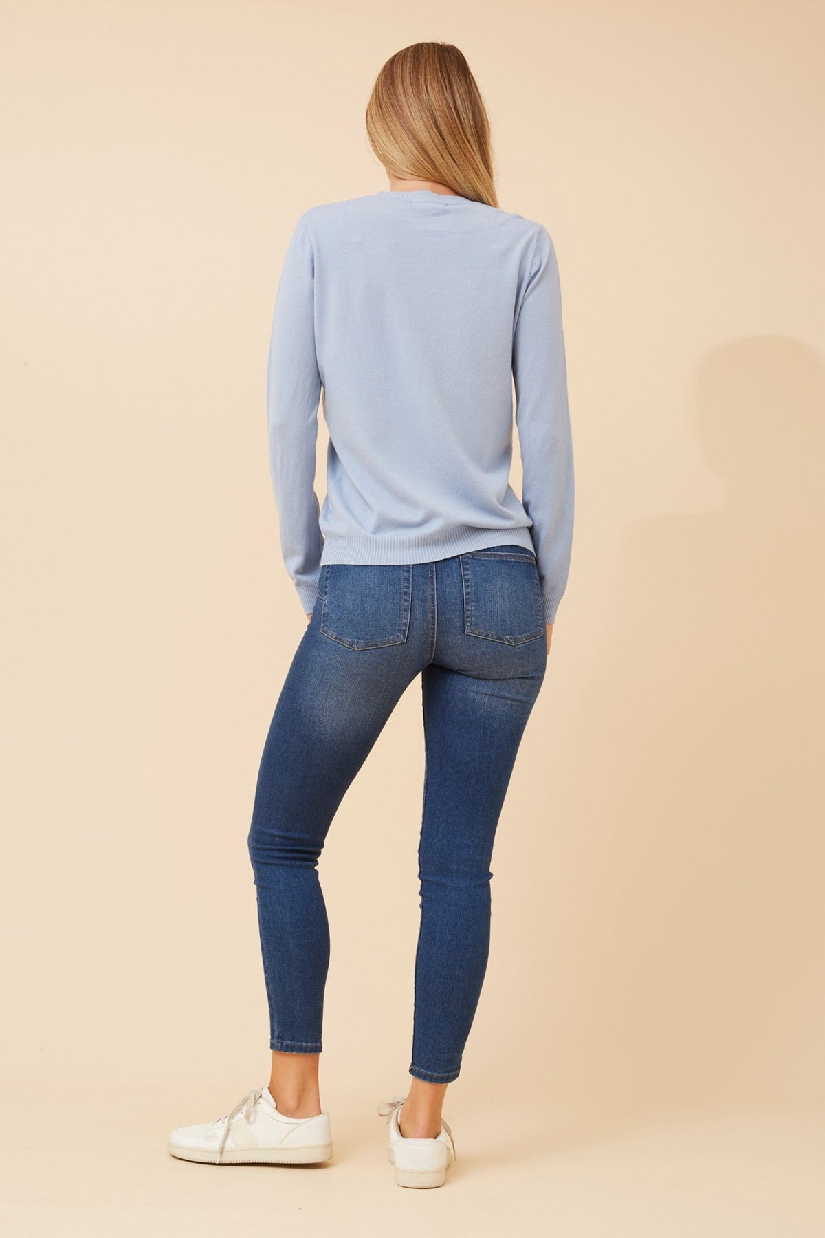 Caroline Morgan Australia ANGIE SOLID KNIT PULLOVER (Blue)