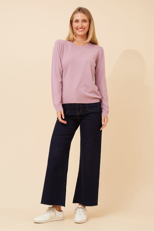 Caroline Morgan Australia ANGIE SOLID KNIT PULLOVER (Mauve)