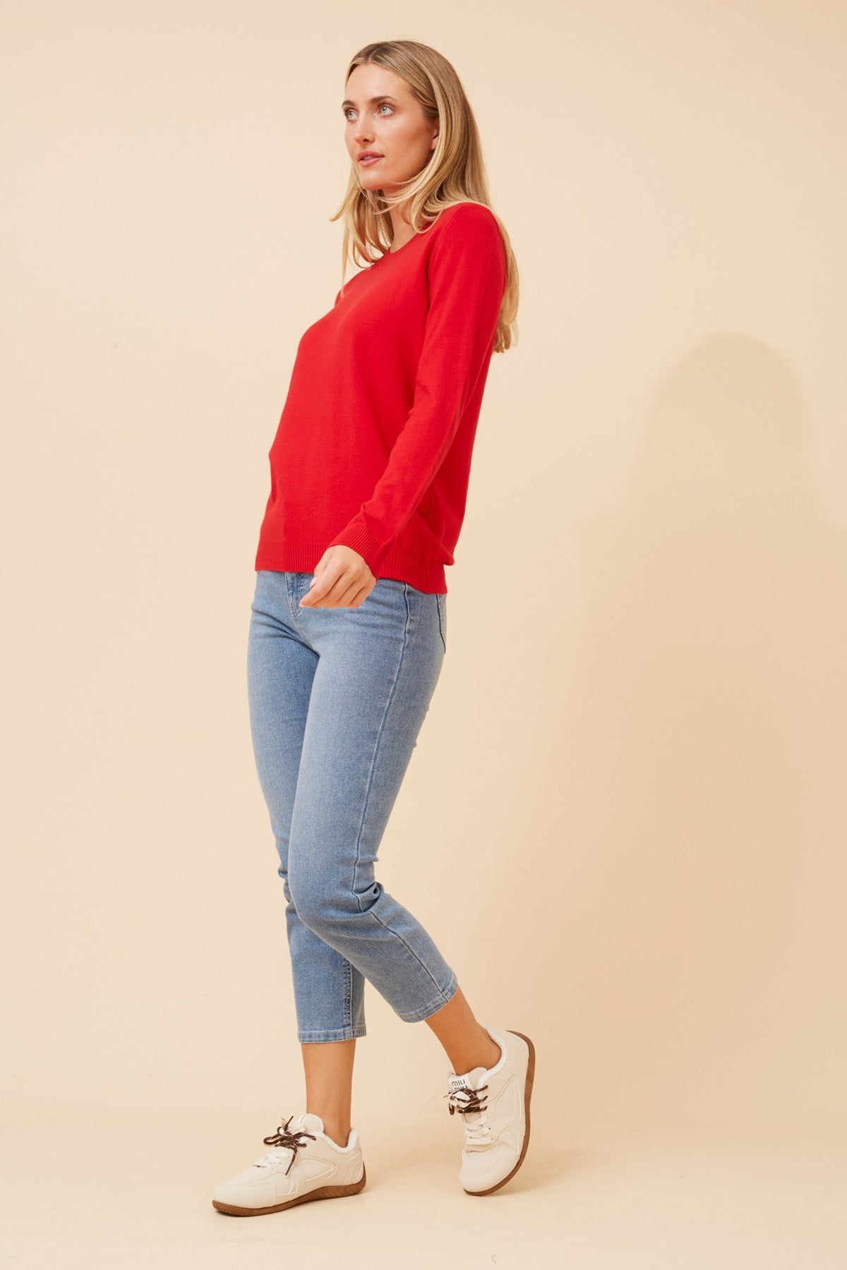 Caroline Morgan Australia ANGIE SOLID KNIT PULLOVER (Red)