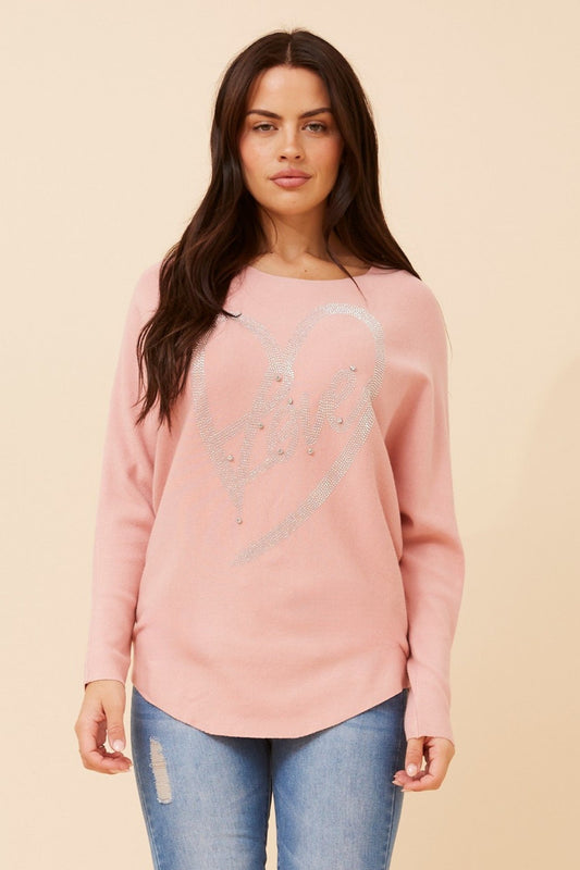 Caroline Morgan Australia ASTI EMBELLISHED KNIT PULLOVER (Pink)