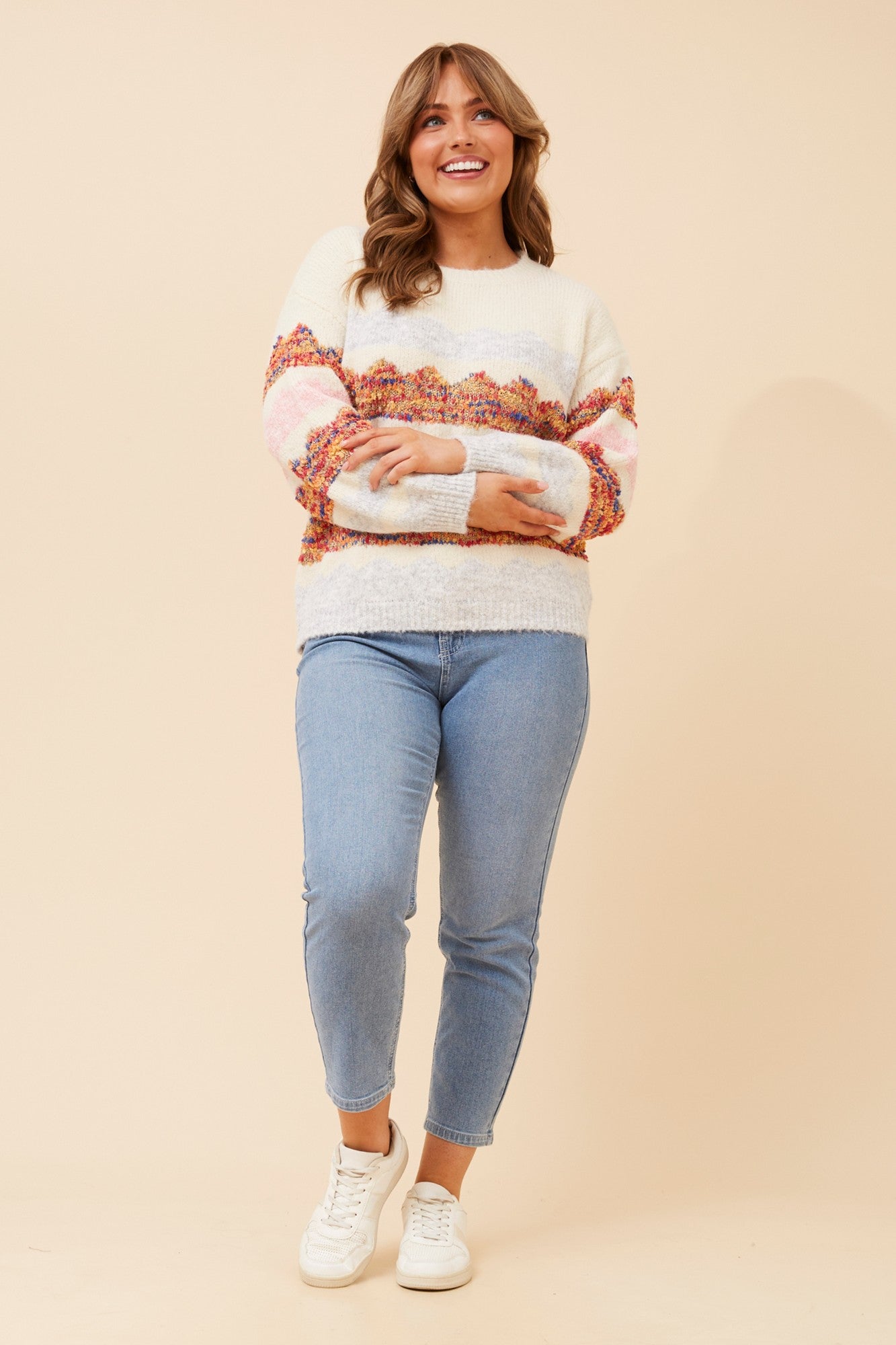 GALIA WOOL BLEND KNIT PULLOVER (Ivory)