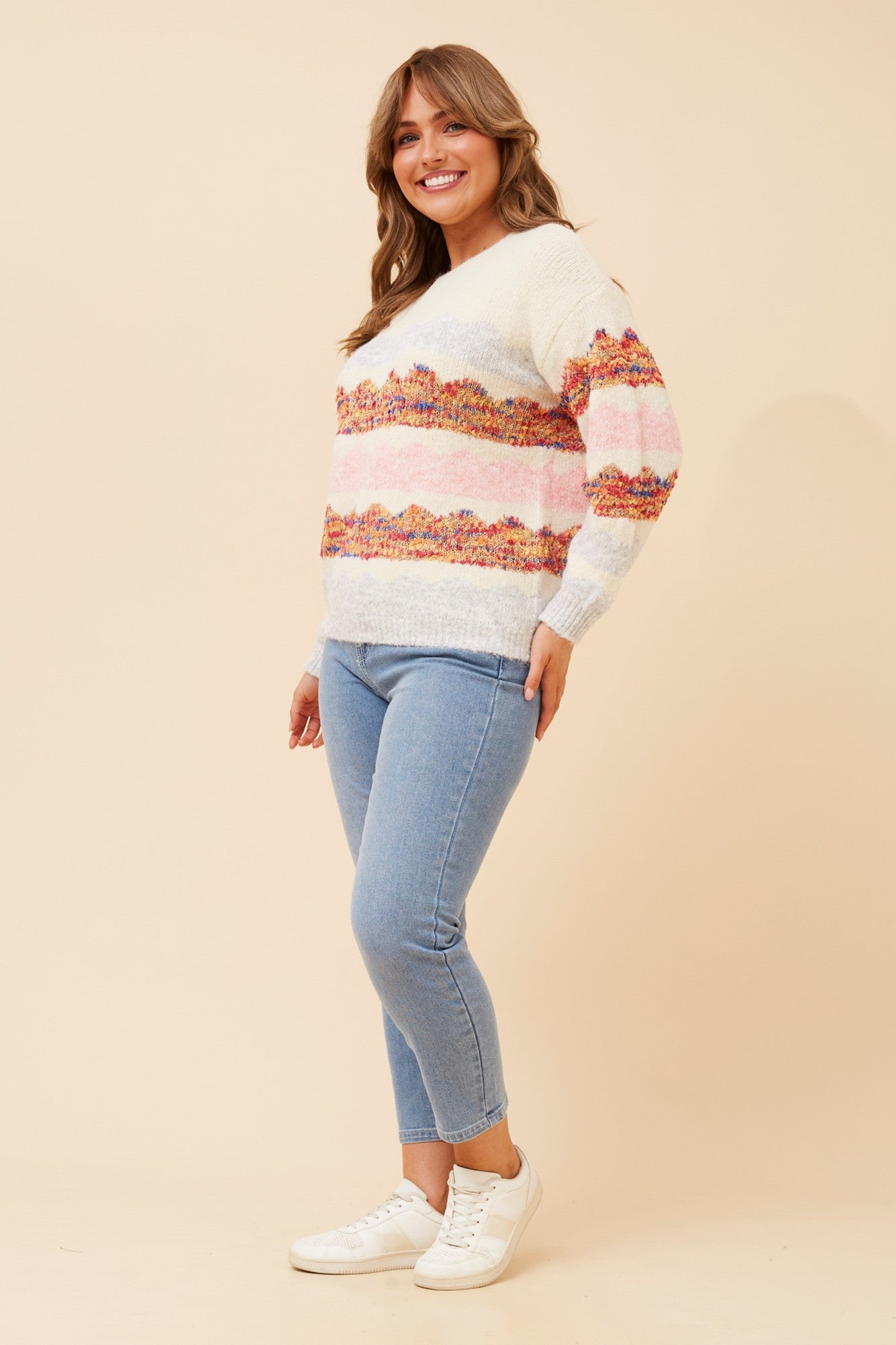 GALIA WOOL BLEND KNIT PULLOVER (Ivory)