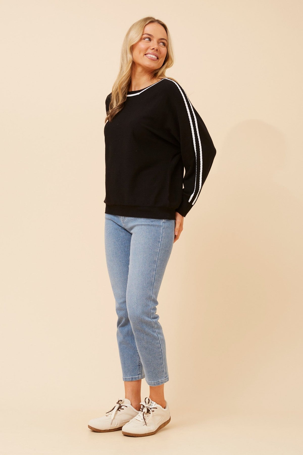 Caroline Morgan Australia NELLY SOLID KNIT PULLOVER (Black)