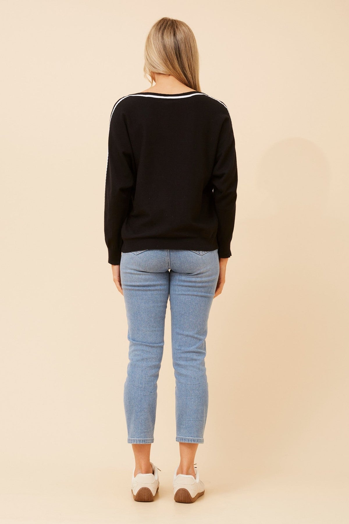 Caroline Morgan Australia NELLY SOLID KNIT PULLOVER (Black)