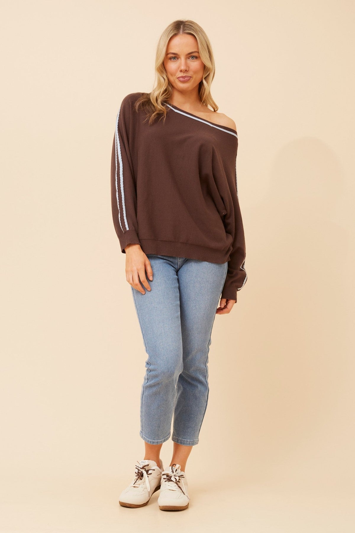 Caroline Morgan Australia NELLY SOLID KNIT PULLOVER (Chocolate)