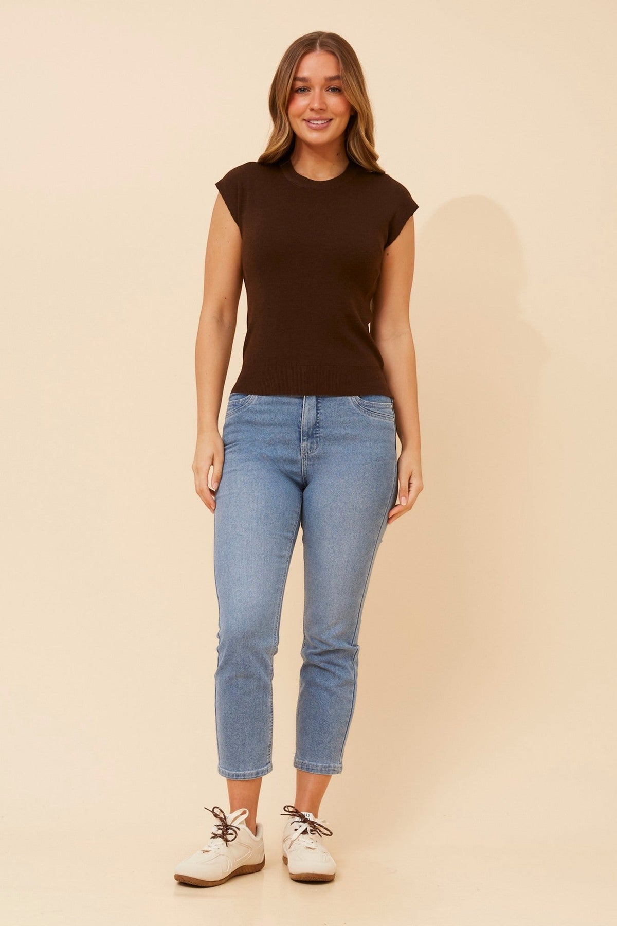 JALEN SOLID KNIT TOP (Chocolate)