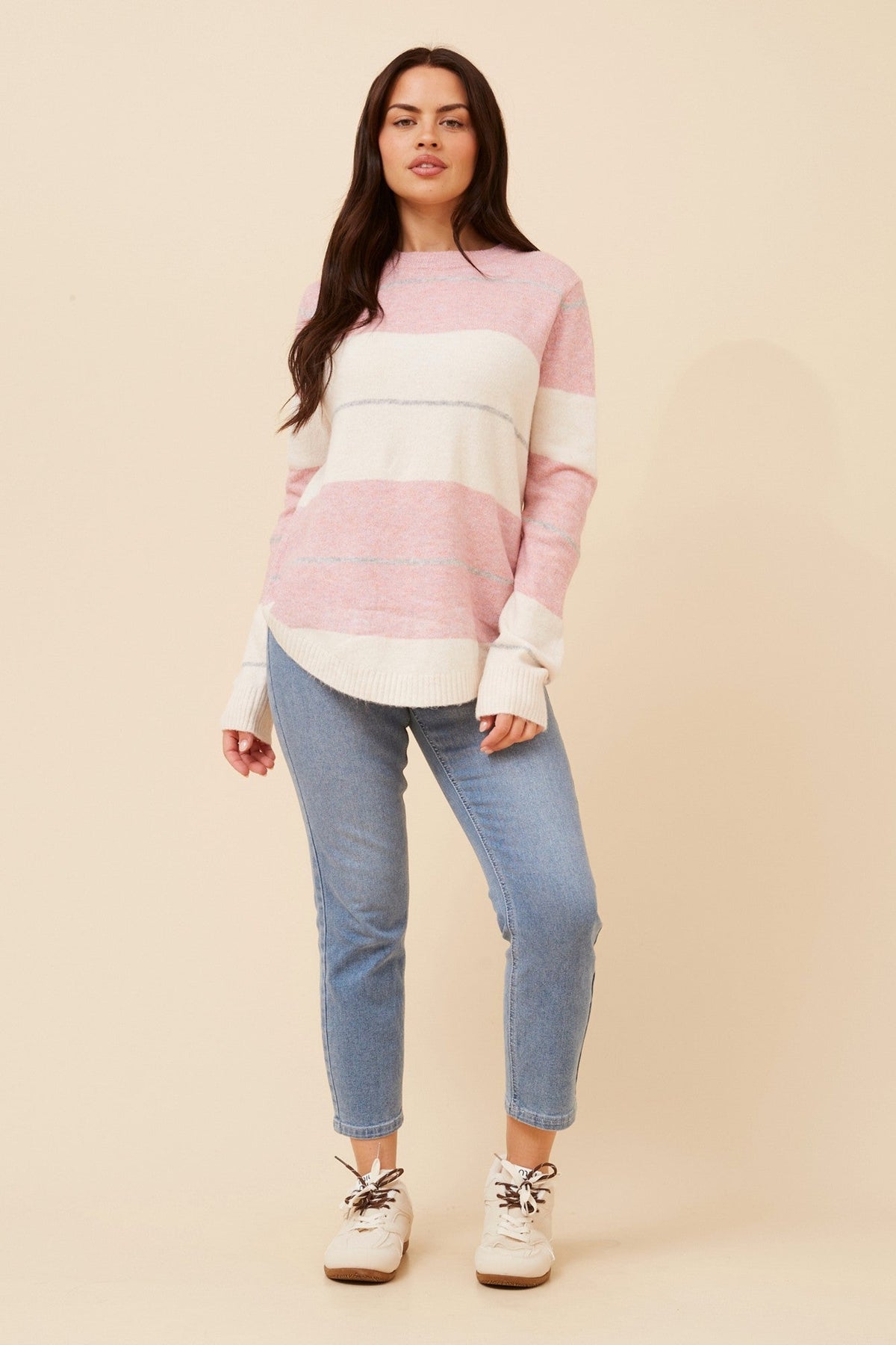 OTIS COLOUR-BLOCK KNIT PULLOVER (Nougat)