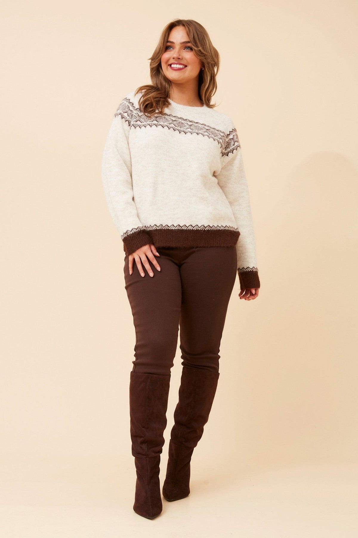 NOUR JACQUARD KNIT PULLOVER (Oatmeal)