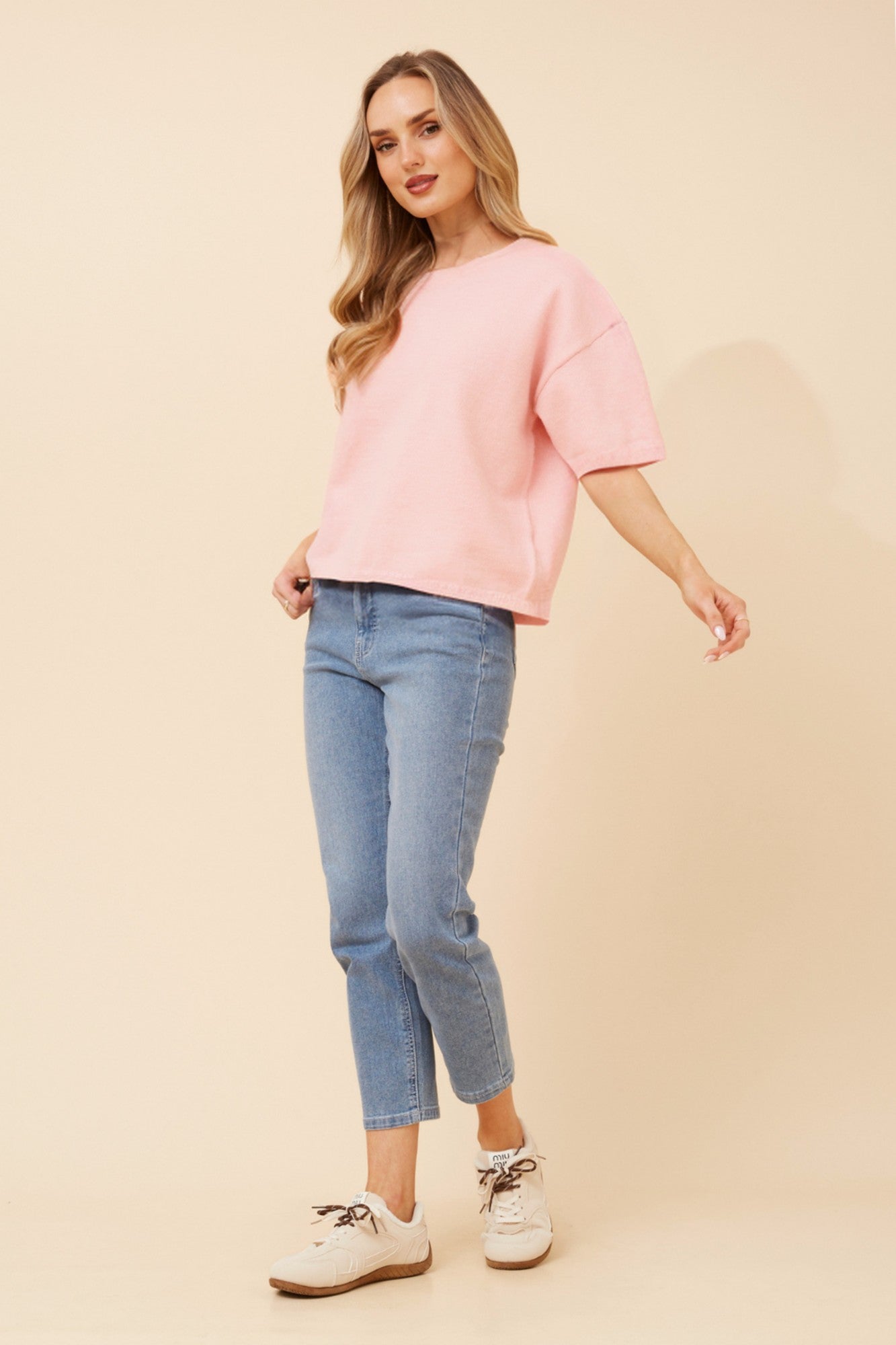 GILBERT SOLID KNIT PULLOVER (Pink)