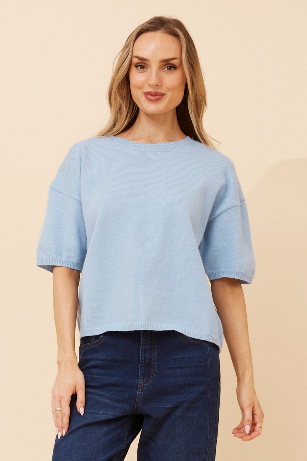 Caroline Morgan Australia GILBERT SOLID KNIT PULLOVER (Skylight)